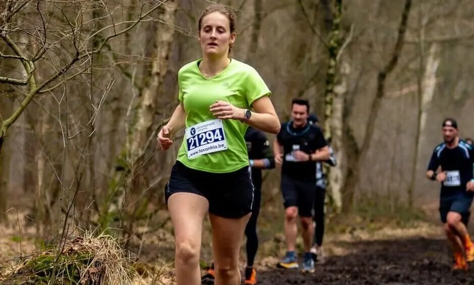 Eveline tijdens een loopwedstrijd
